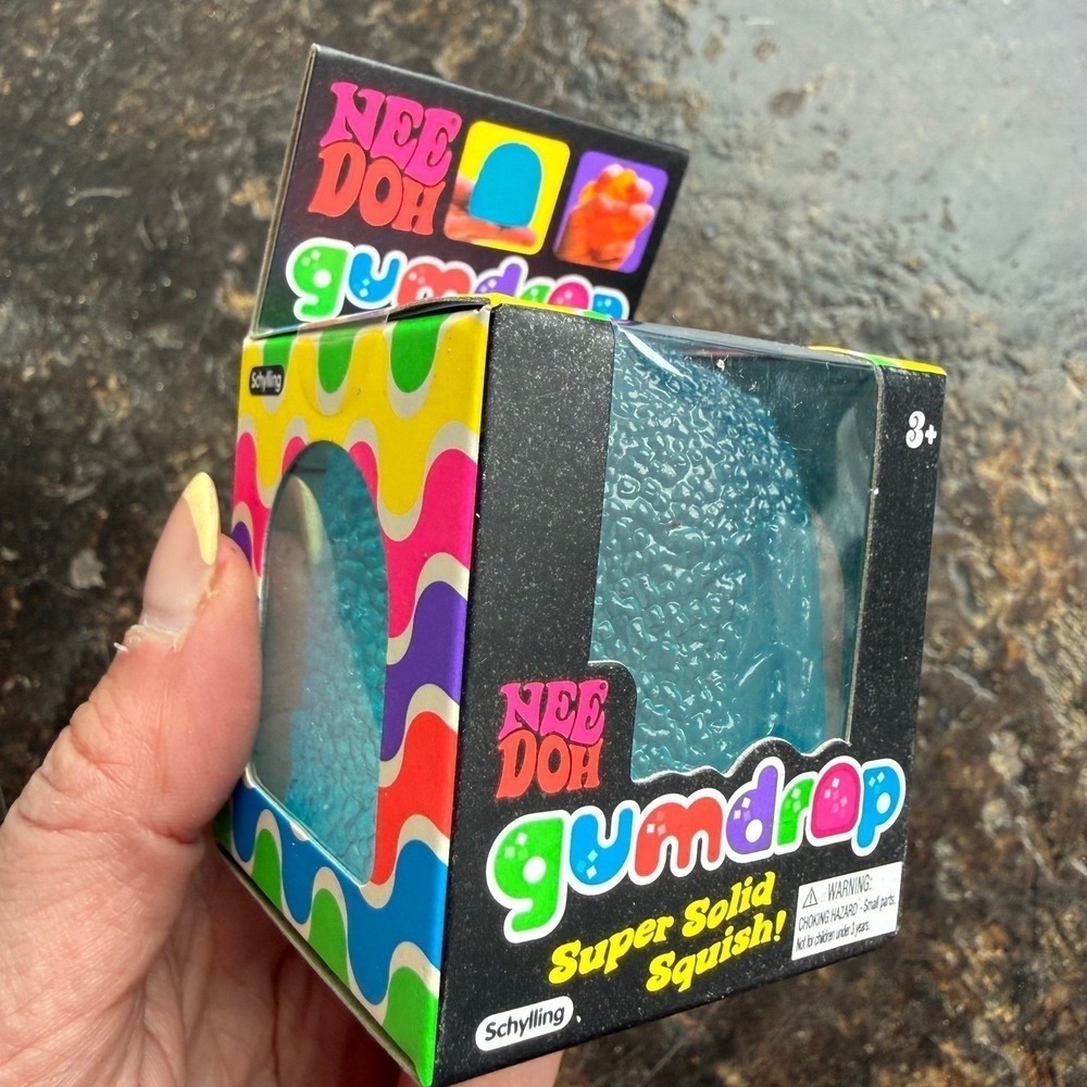 NeeDoh Gumdrop Fidget Toy Nee Doh Super Solid Squish Sensory Stress Blue NEW - Picture 4 of 5
